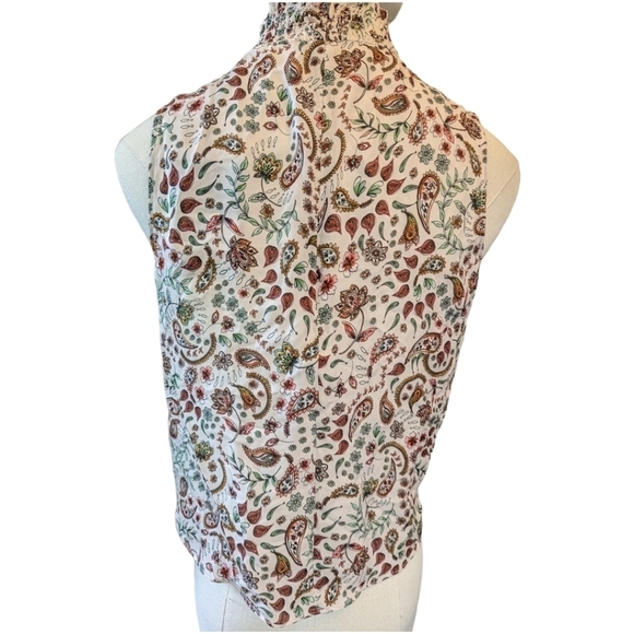 Nicholas Esme Paisley Silk High Neck Tie Front Top - Picture 5 of 11